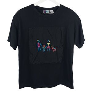 Vintage Bolo Spirit Black Embroidered Family Tee